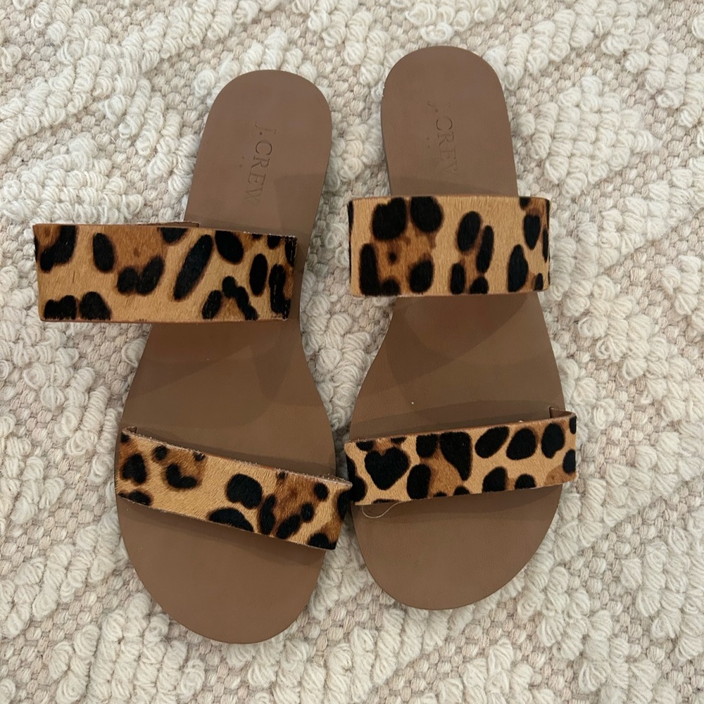 J Crew Leopard Print Sandals